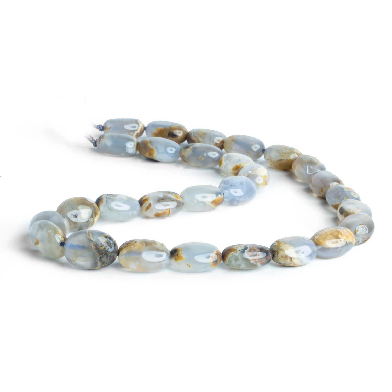 14x10mm Turkish Chalcedony w/ Matrix Ovals 14 inch 25 beads - The Bead Traders