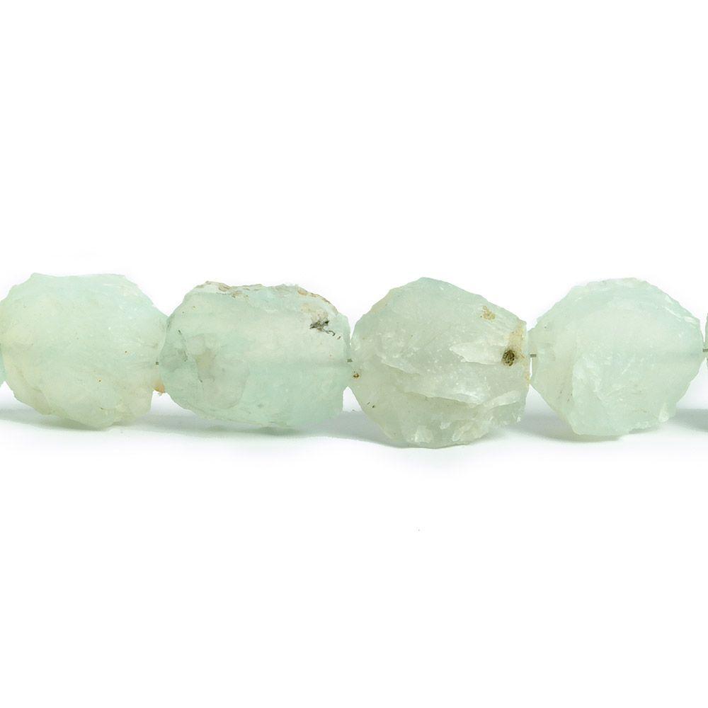 14x11-17x14mm Seaglass Aqua Agate Hammer Faceted Oval 8 inch 13 pieces - The Bead Traders
