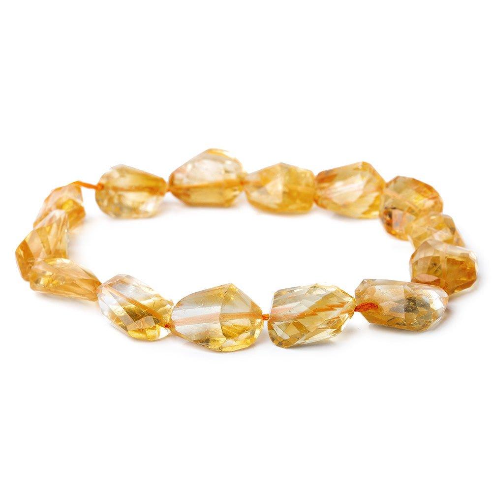14x11-18x11mm Citrine Faceted Nugget Beads 10 inch 14 pieces - The Bead Traders