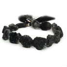 14x11-19x14mm Black Agate Hammer Faceted Oval Beads 8 inch 13 piece - The Bead Traders