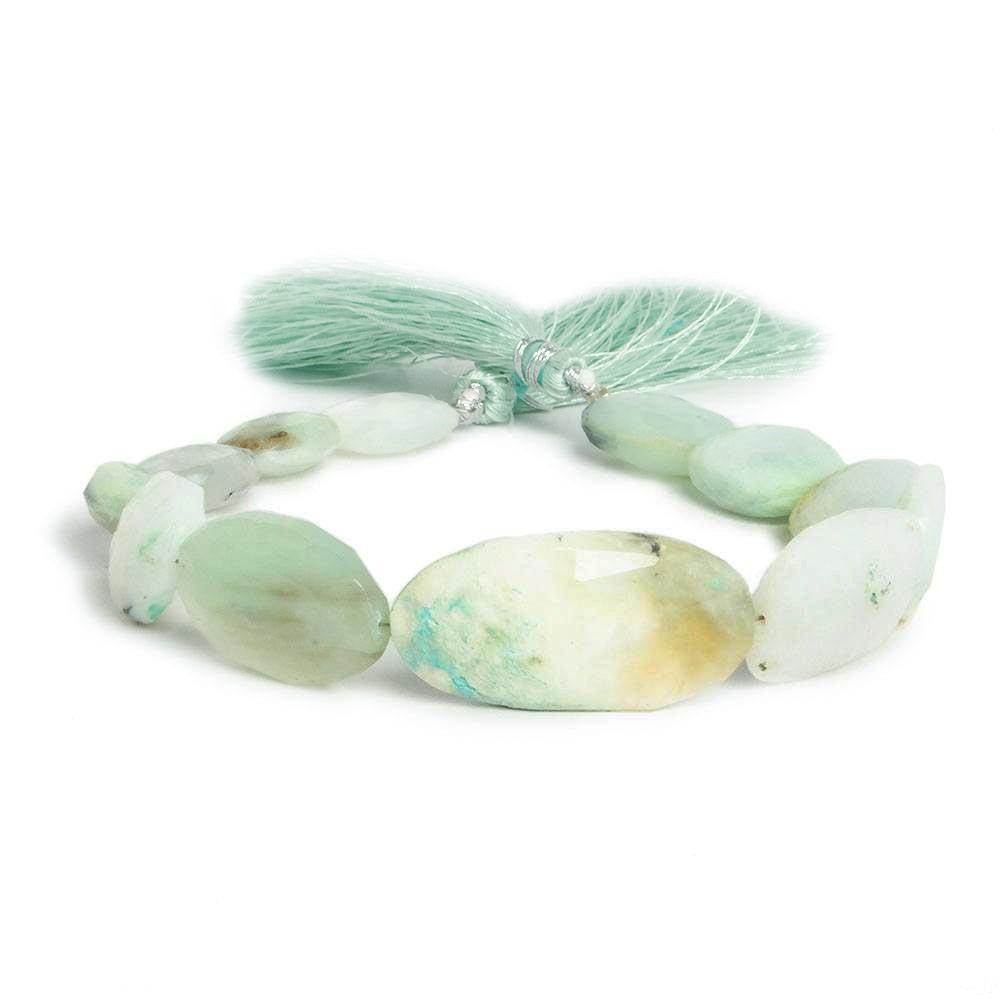 14x11-21x13mm Blue Peruvian Opal faceted mix shapes 8.5 inch 12 beads - The Bead Traders
