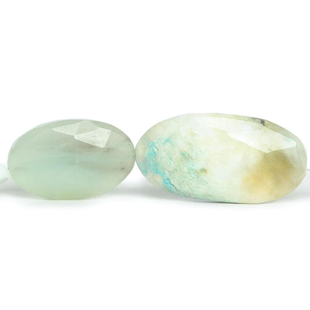 14x11-21x13mm Blue Peruvian Opal faceted mix shapes 8.5 inch 12 beads - The Bead Traders
