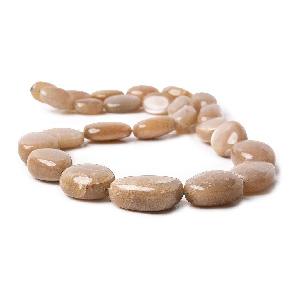 14x11-26x20mm Blush Peach Moonstone plain nugget beads 18 inches 25 pieces - The Bead Traders