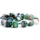14x11mm-16x15mm Banded Watermelon Agate Plain Nugget Beads 18 inch 20 pieces - The Bead Traders