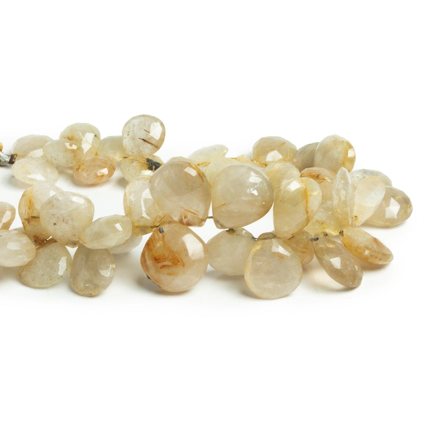 14x11mm Golden Rutilated Quartz Faceted Pears 8 inch 38 beads - The Bead Traders