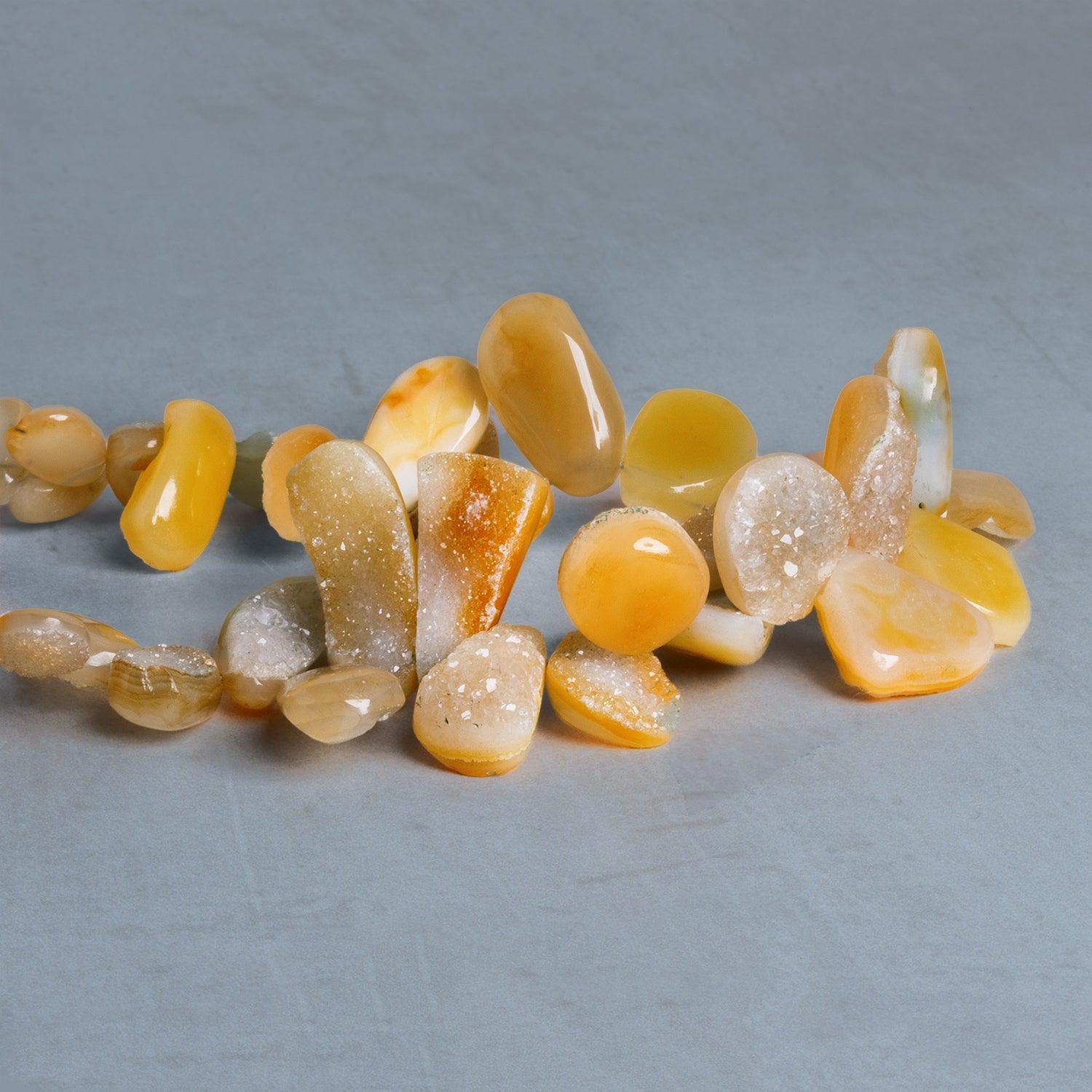 14x11mm Goldenrod Drusy Nuggets 7.5 inch 28 beads - The Bead Traders