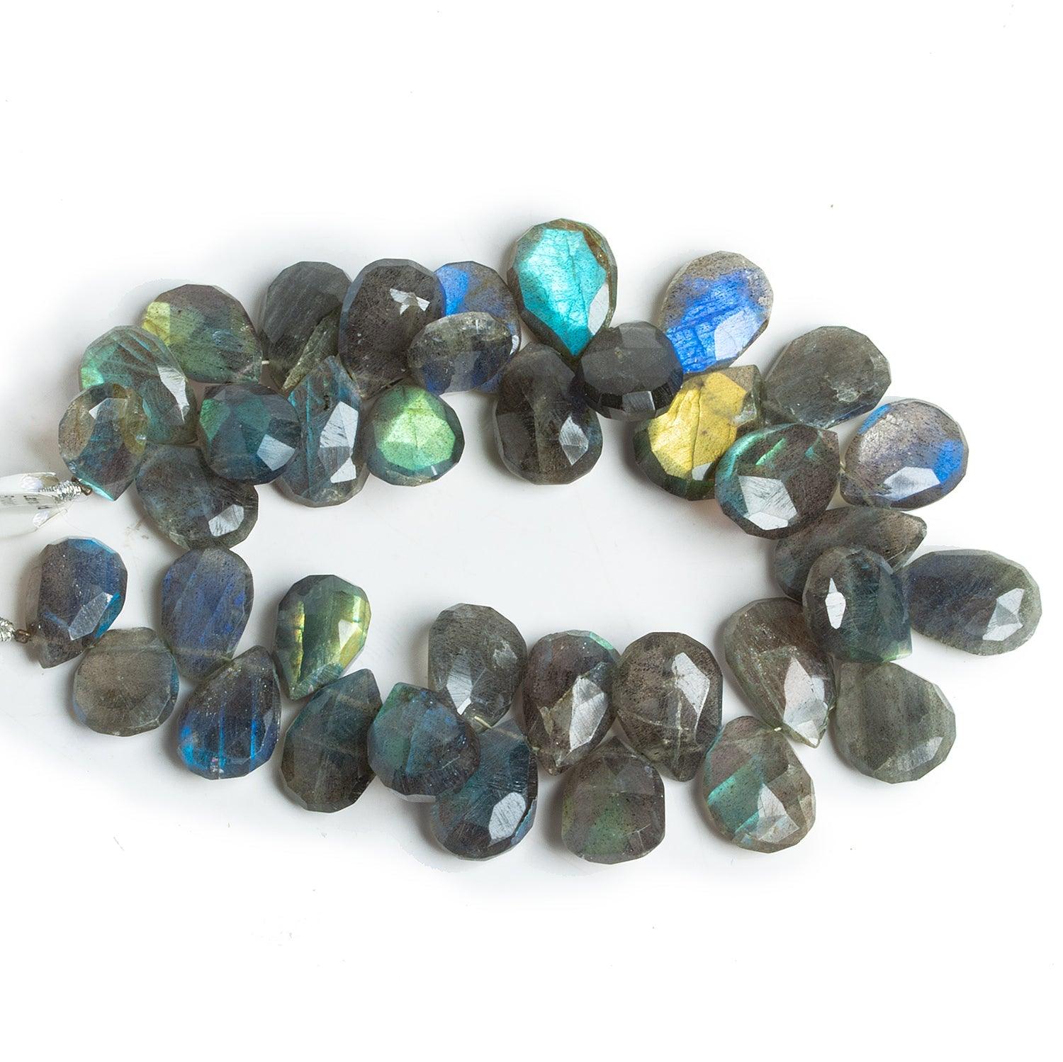 14x11mm Labradorite Faceted Pears 7.5 inch 35 beads - The Bead Traders