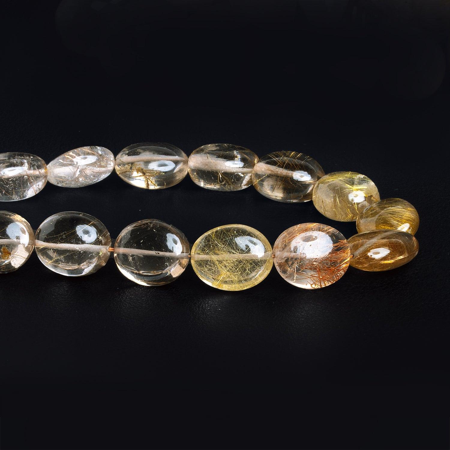 14x11mm Rutilated Quartz Plain Nuggets 13 inch 23 beads - The Bead Traders