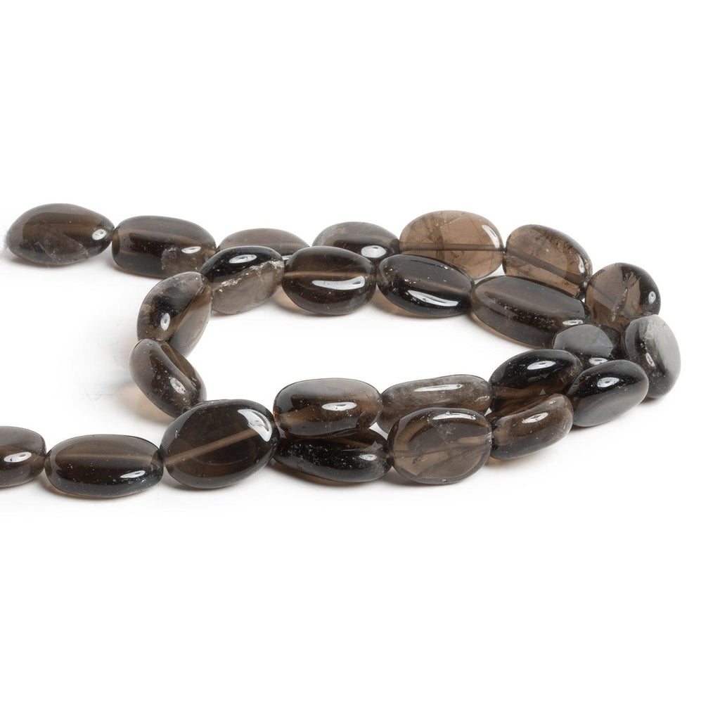 14x11mm Smoky Quartz Ovals 12 inch 24 beads - The Bead Traders
