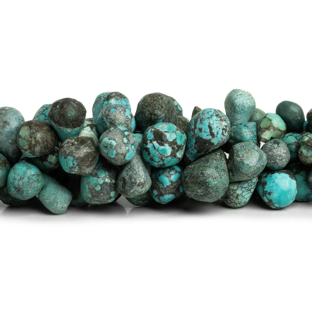 14x11mm Turquoise Plain Teardrops 14 inch 60 beads - The Bead Traders