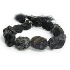 14x12-17x14mm Black Agate Hammer Faceted Oval Beads 8 inch 13 piece - The Bead Traders