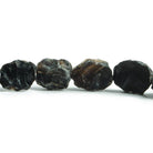 14x12-17x14mm Black Agate Hammer Faceted Oval Beads 8 inch 13 piece - The Bead Traders