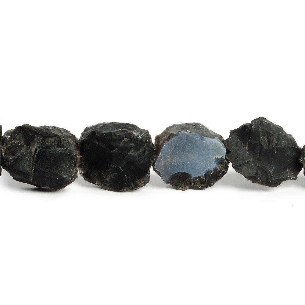 14x12-17x15mm Black Agate Hammer Faceted Rectangle Beads 8 inch 13 piece - The Bead Traders
