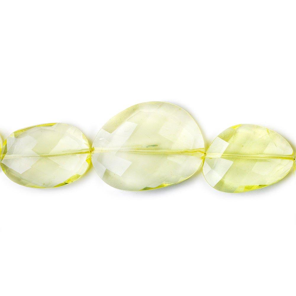 14x13-19x15mm Lemon Quartz faceted flat nugget beads 8 inch 10 beads - The Bead Traders