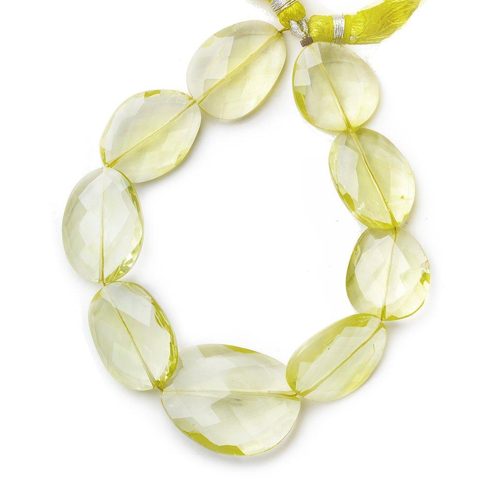 14x13-19x15mm Lemon Quartz faceted flat nugget beads 8 inch 10 beads - The Bead Traders