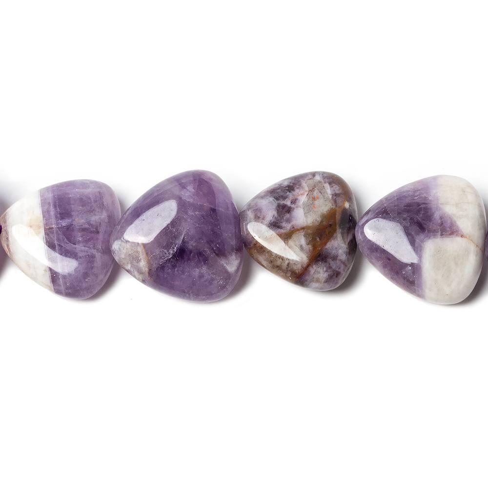 14x14-15x15mm Cape Amethyst straight drilled plain triangle 15 inch 27 beads - The Bead Traders