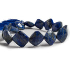 14x14-16x16mm Lapis Lazuli faceted pillow beads 10 inch 13 pieces - The Bead Traders