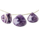 14x14-28x28mm Cape Amethyst faceted heart briolettes 8 inch 11 pieces - The Bead Traders