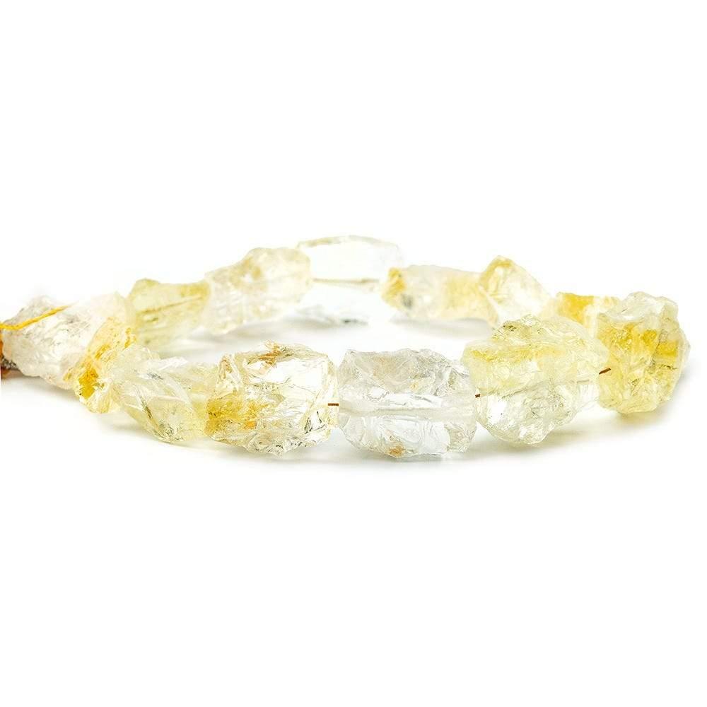 14x14mm Citrine Beads Hammer Faceted Rectangle 8 inch 14 pcs - The Bead Traders
