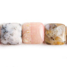 14x14mm Pink Peruvian Opal plain square beads 16 inch 28 pieces - The Bead Traders