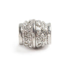 14x15mm Silvertone Rhinestone Barrel Magnetic Clasp 1 piece - The Bead Traders