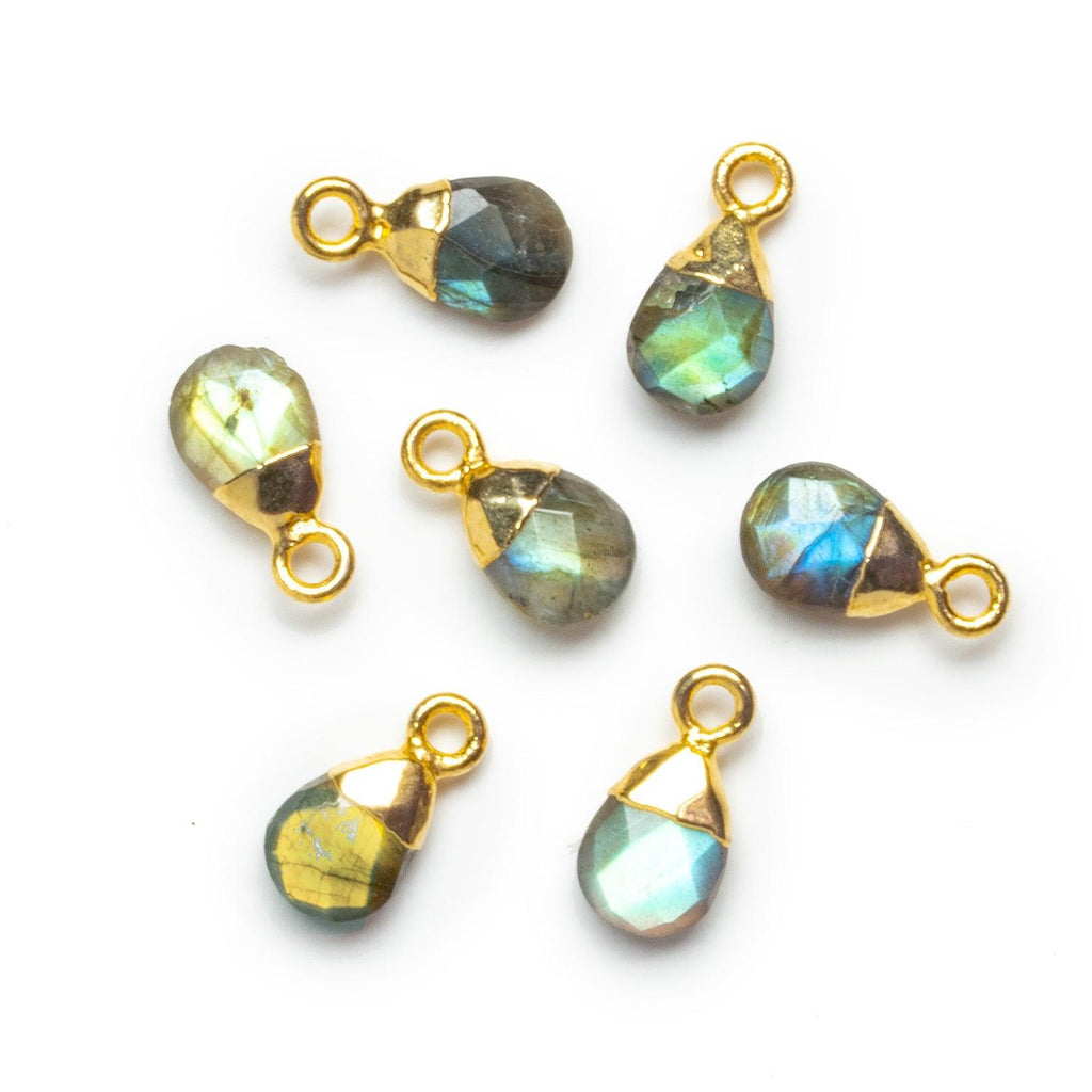 14x7mm Gold Leafed Labradorite Pear Pendant 1 Bead - The Bead Traders