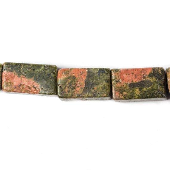 14x8-16x9mm Unakite plain cubed rectangle 16 inch 27 Beads - The Bead Traders