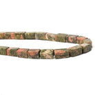 14x8-16x9mm Unakite plain cubed rectangle 16 inch 27 Beads - The Bead Traders