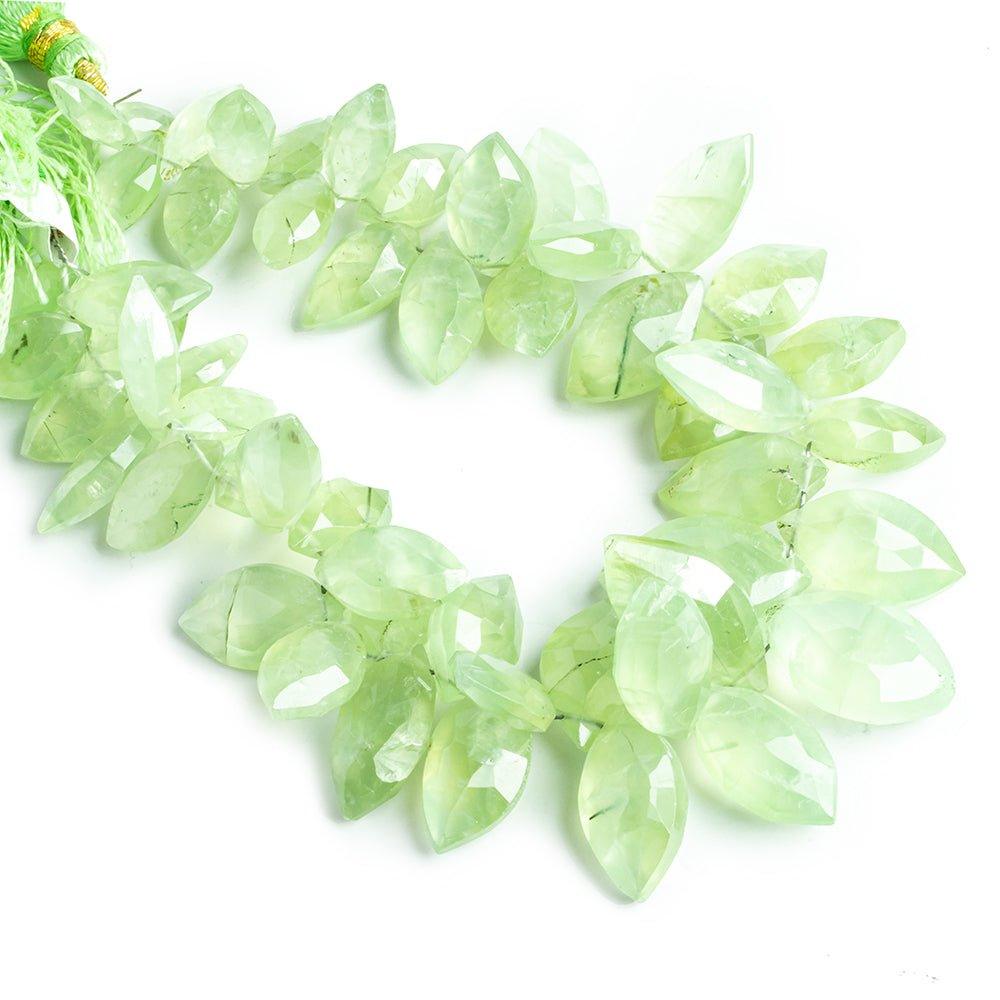 14x8mm-19x11mm Prehnite Faceted Marquise Beads 8.5 inch 45 pieces - The Bead Traders