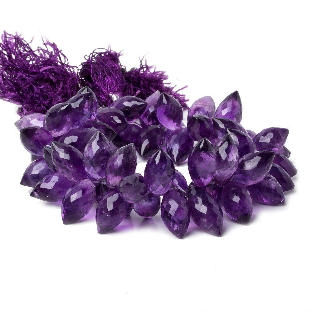 14x8mm Amethyst faceted marquise beads 7.5 inch 59 pieces - The Bead Traders