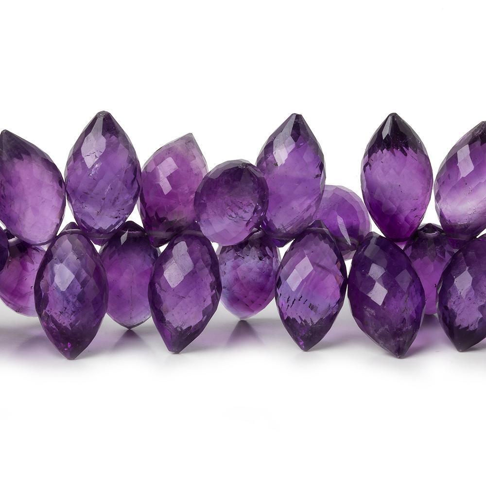 14x8mm Amethyst faceted marquise beads 7.5 inch 59 pieces - The Bead Traders