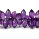 14x8mm Amethyst faceted marquise beads 7.5 inch 59 pieces - The Bead Traders