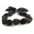14x9-18x15mm Black Agate Hammer Faceted Oval Beads 8 inch 13 piece - The Bead Traders