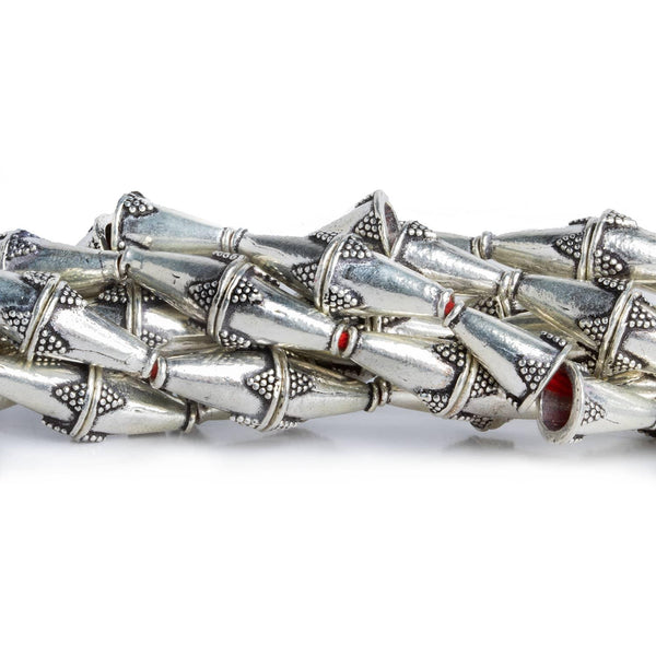 14x9mm Antiqued Silver Plated Copper Bali Bead Caps 8 inch 16 beads