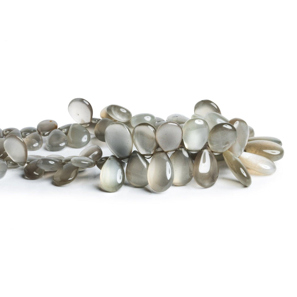 14x9mm Platinum Moonstone Plain Pears 8 inch 55 beads - The Bead Traders
