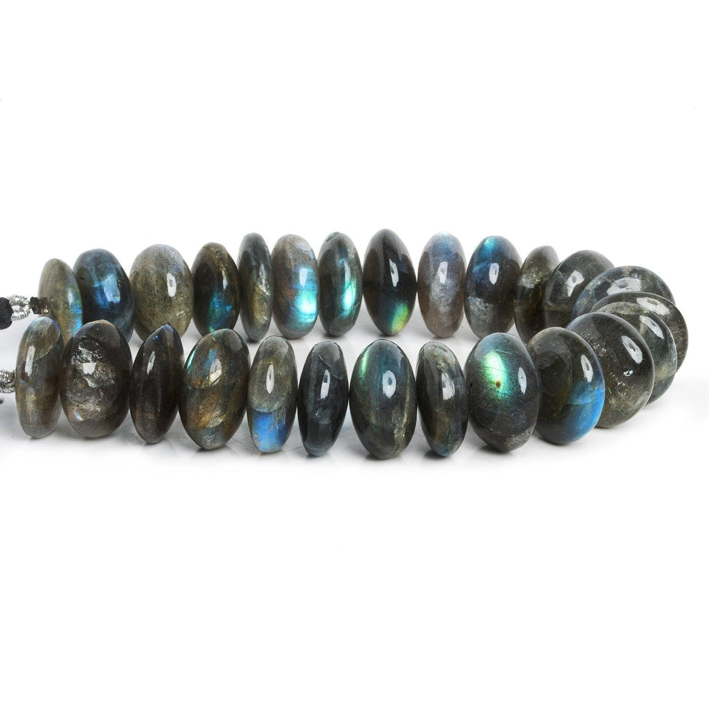 15-16.5mm Labradorite Plain Rondelle Beads 8 inch 26 pieces A - The Bead Traders