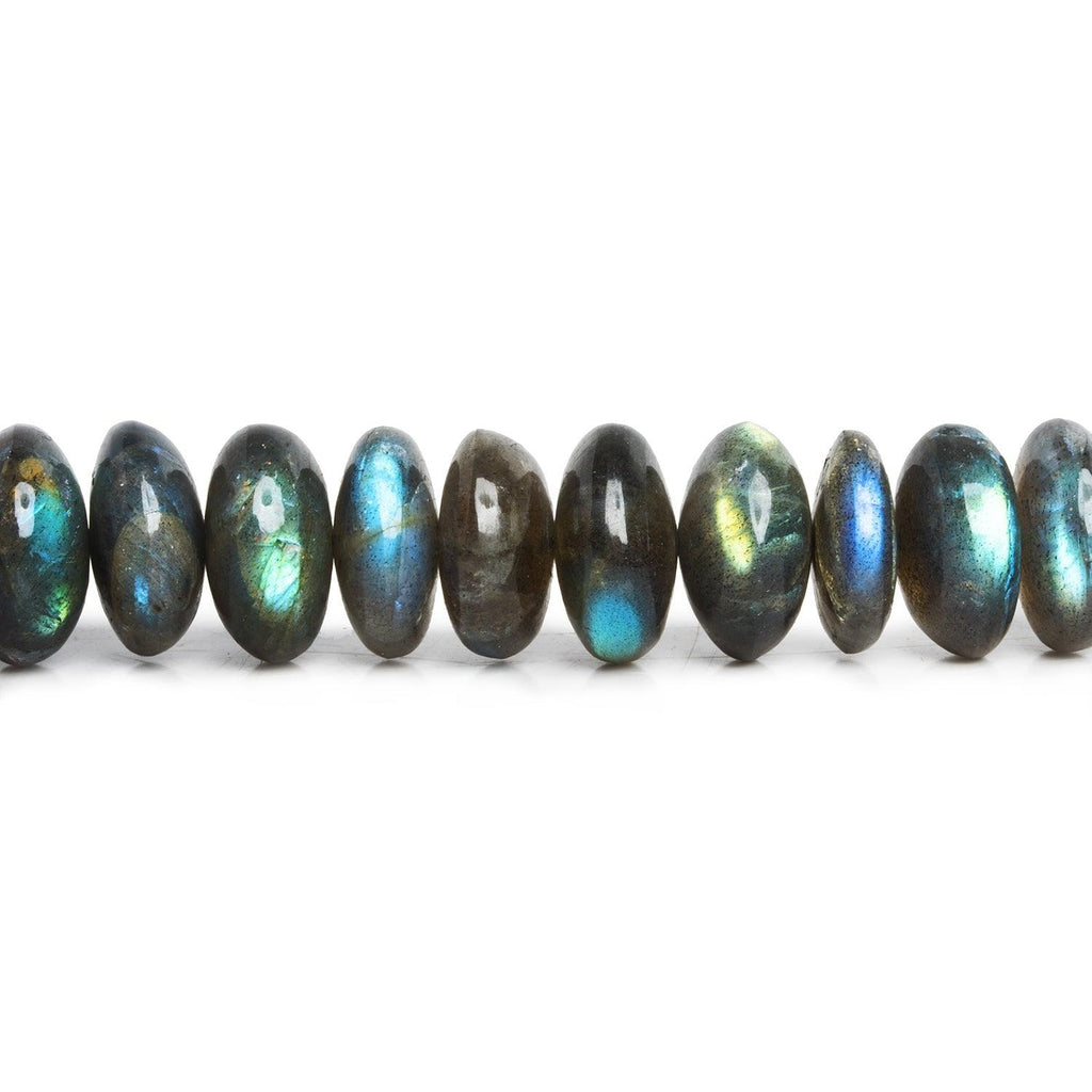 15-16.5mm Labradorite Plain Rondelle Beads 8 inch 26 pieces A - The Bead Traders
