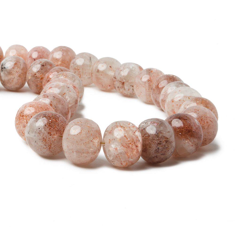 15-16mm Sunstone plain rondelle beads 15 inch 31 pieces - The Bead Traders