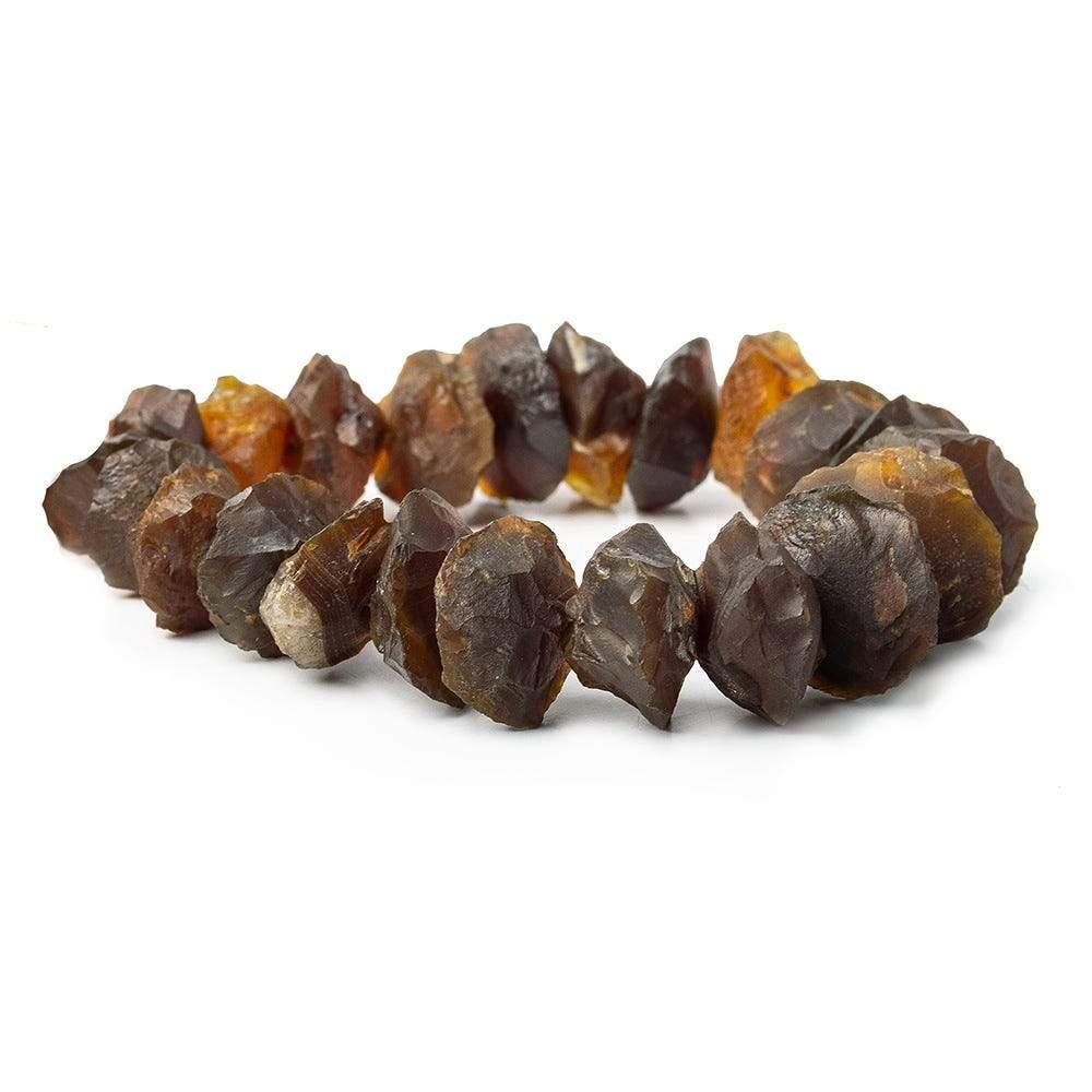 15- 17mm Honey Agate Beads Hammer Faceted Disc, Dark 8 inch 22 pcs - The Bead Traders