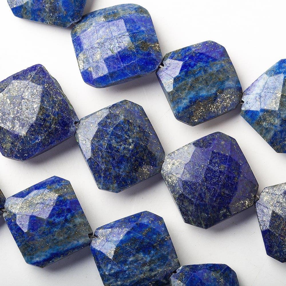 15-19mm Lapis Lazuli faceted pillow and coin beads Lot of 50 pcs 4 strands - The Bead Traders