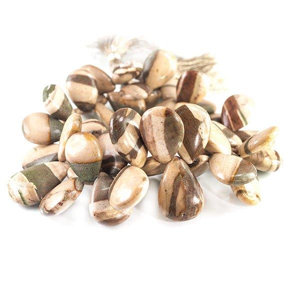 15 - 20mm Brown Zebra Jasper Plain Pear Beads 8 inch 46 pieces - The Bead Traders