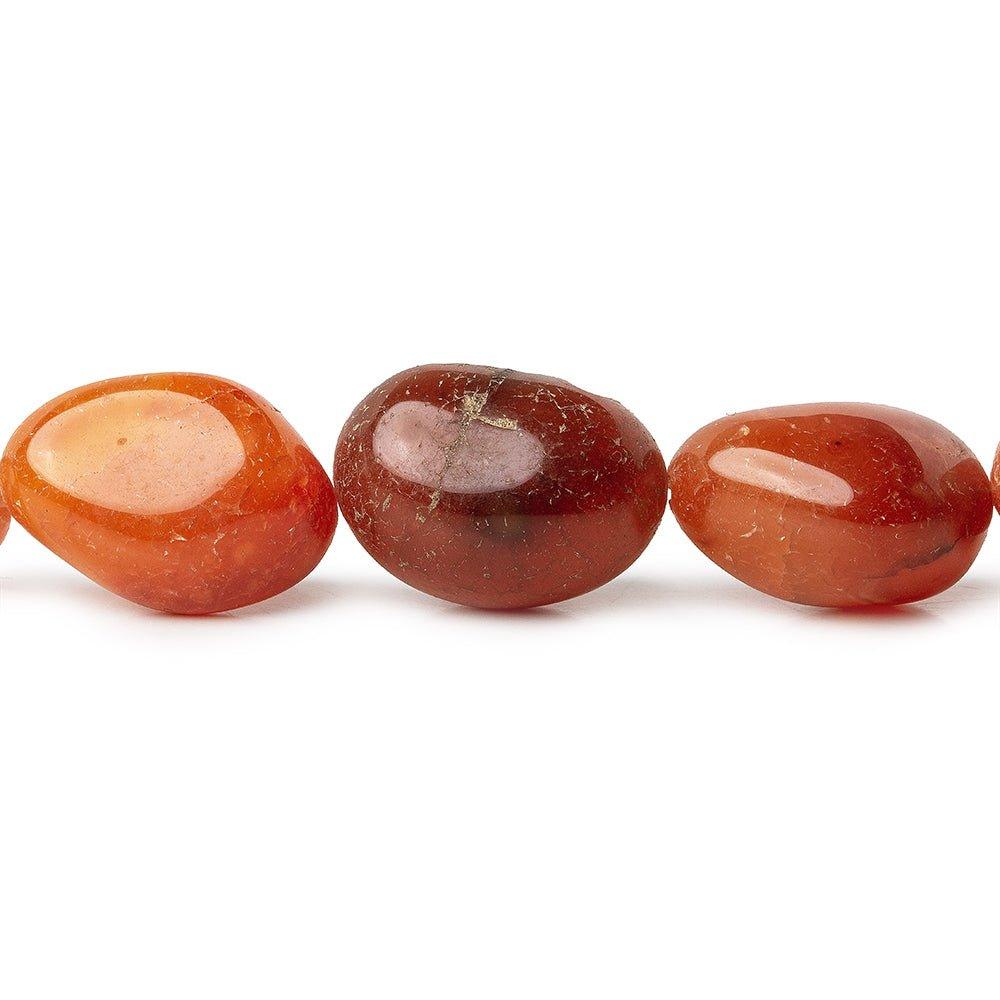 15 - 22mm Carnelian Plain Nugget Beads 15 inch 20 pieces - The Bead Traders