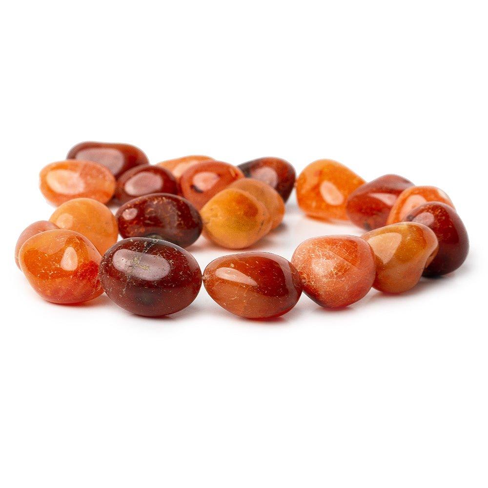 15 - 22mm Carnelian Plain Nugget Beads 15 inch 20 pieces - The Bead Traders