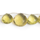 15 - 25mm Lemon Quartz Faceted Heart Beads 8 inch 11 pieces - The Bead Traders