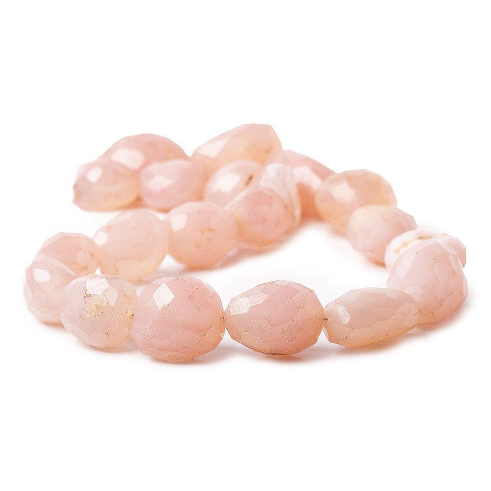 15 - 28mm Rose Pink Chalcedony Faceted Nugget Beads 14 inch 15 pieces - The Bead Traders