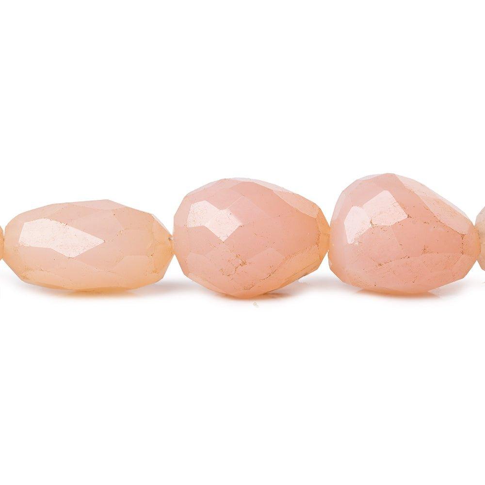 15 - 28mm Rose Pink Chalcedony Faceted Nugget Beads 14 inch 15 pieces - The Bead Traders