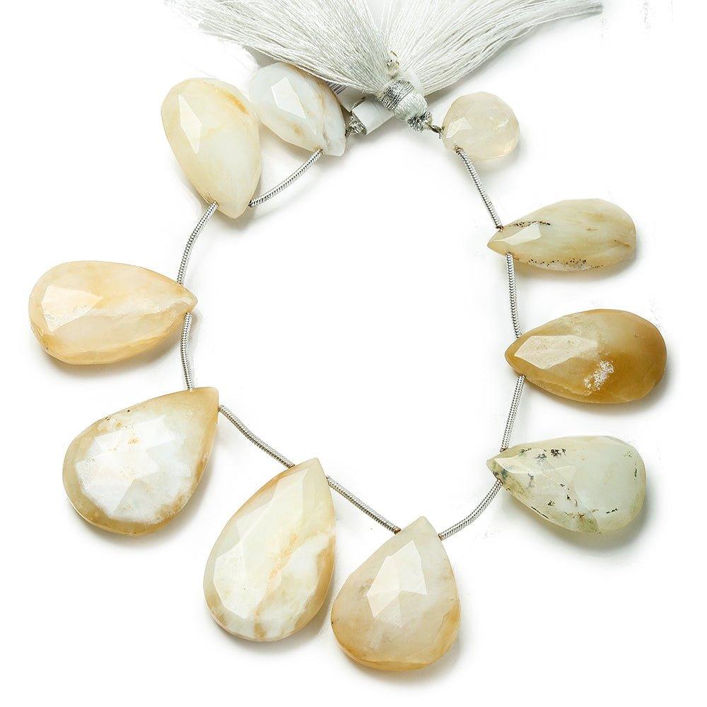 15 - 30mm Dendritic Opal Faceted Pear Bead 8 inch 10 pieces - The Bead Traders