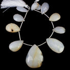 15 - 33mm Dendritic Opal Faceted Pear Briolette Beads 8 inch 11 pieces - The Bead Traders
