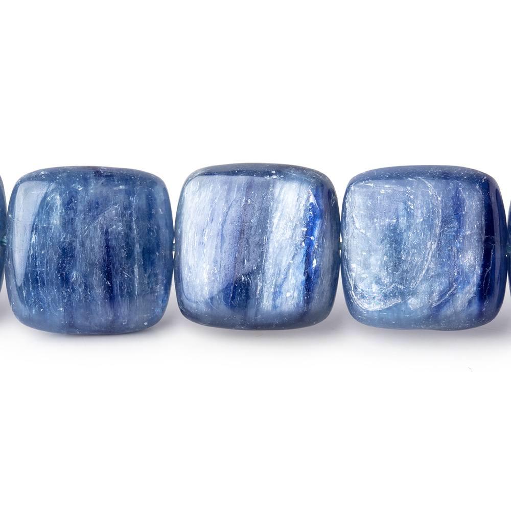 15.5mm Ceylon Blue Kyanite Plain Squares 16 inch 26 beads AA Grade - The Bead Traders