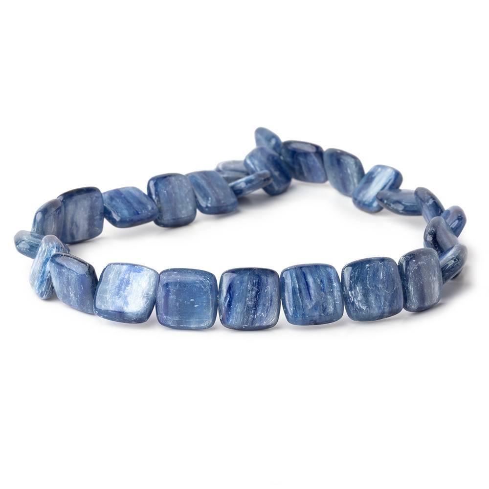 15.5mm Ceylon Blue Kyanite Plain Squares 16 inch 26 beads AA Grade - The Bead Traders